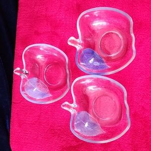 Set of 3 Glass Apple Bowls. By KIG Indonesia